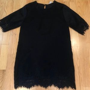 Francescas Collection Black Silk and Lace Dress